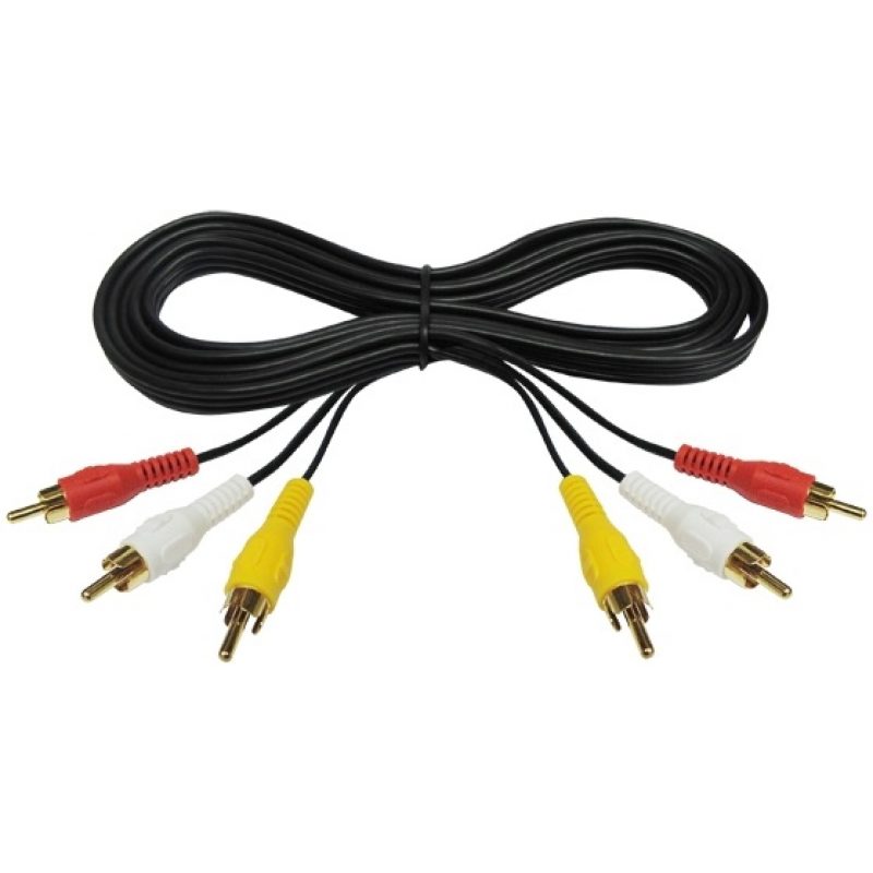 Cable de Audio Video 3X3 RCA M/M 1;8M Estereo 1