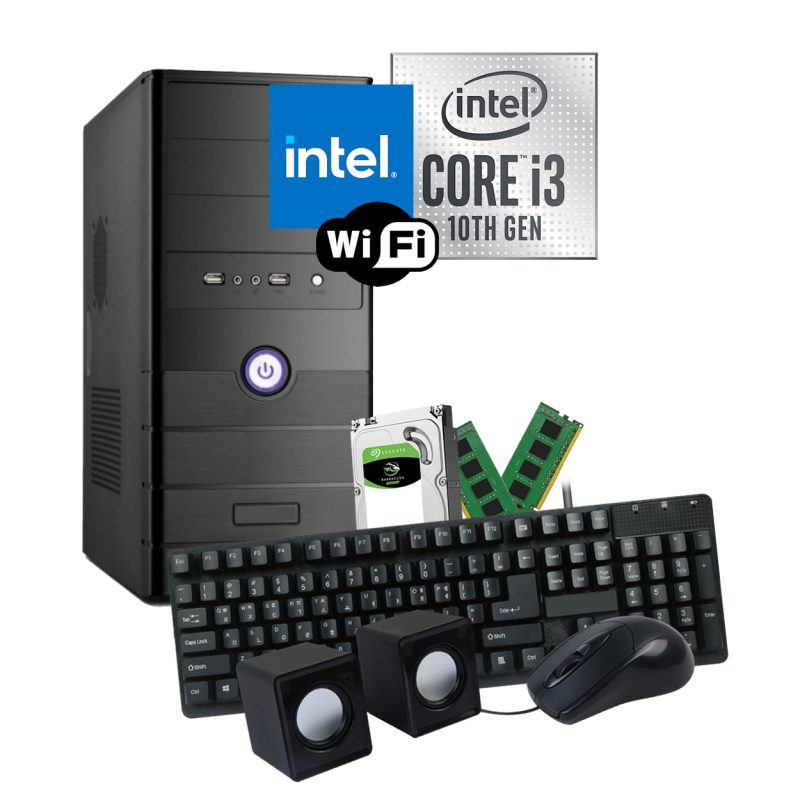 PC Computadora Intel Core i3-10100 8GB Ram DDR4 2TB HDD WiFi 1