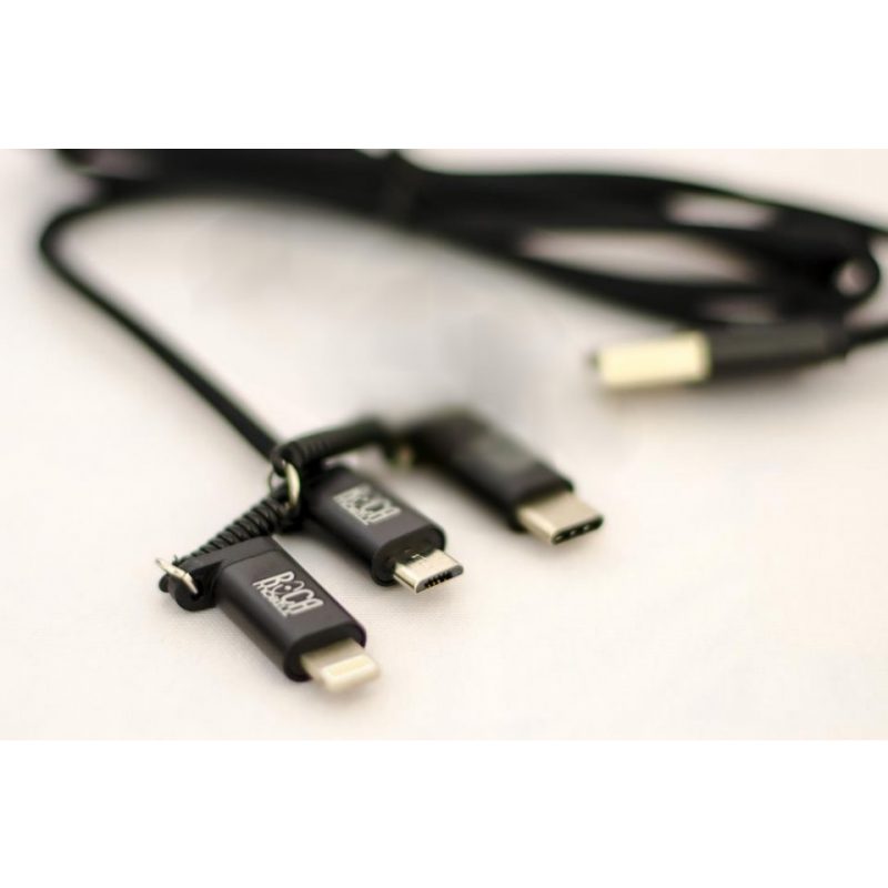 Cable de Datos ONE PLUS 3 en 1 Micro USB + Tipo C + iPhone (Lightning) 2