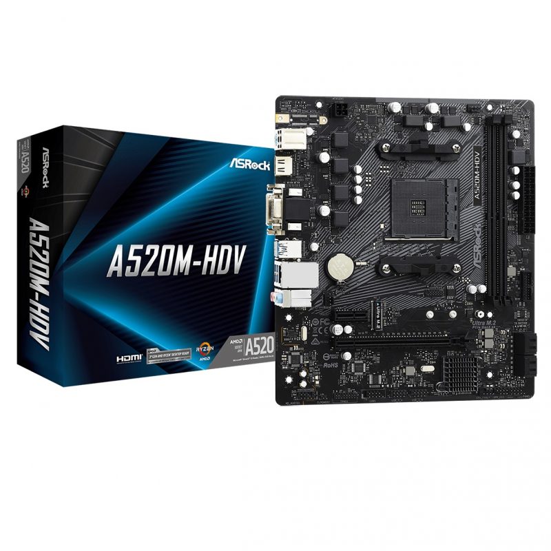 Motherboard ASRock A520M-HDV AMD AM4 Ryzen Series DDR4 1